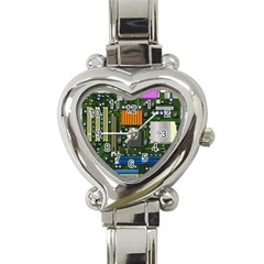 Illustration Motherboard Pc Computer Heart Italian Charm Watch by danenraven