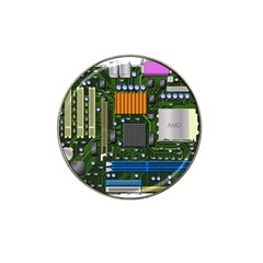 Illustration Motherboard Pc Computer Hat Clip Ball Marker (4 Pack) by danenraven