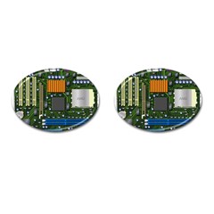 Illustration Motherboard Pc Computer Cufflinks (oval) by danenraven