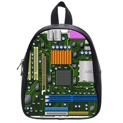 Illustration Motherboard Pc Computer School Bag (small) by danenraven