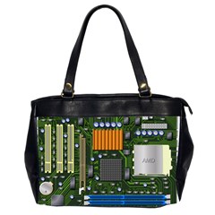 Illustration Motherboard Pc Computer Oversize Office Handbag (2 Sides) by danenraven