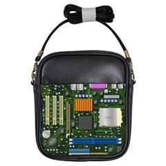 Illustration Motherboard Pc Computer Girls Sling Bag by danenraven