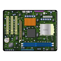 Illustration Motherboard Pc Computer Double Sided Fleece Blanket (small)  by danenraven