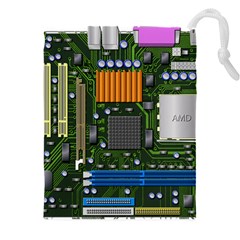 Illustration Motherboard Pc Computer Drawstring Pouch (5xl) by danenraven