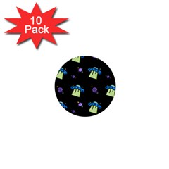 Galaxy Cosmos Rocket Spaceship Ufo 1  Mini Buttons (10 pack) 