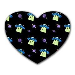 Galaxy Cosmos Rocket Spaceship Ufo Heart Mousepads