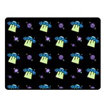 Galaxy Cosmos Rocket Spaceship Ufo Double Sided Fleece Blanket (Small)  45 x34  Blanket Front