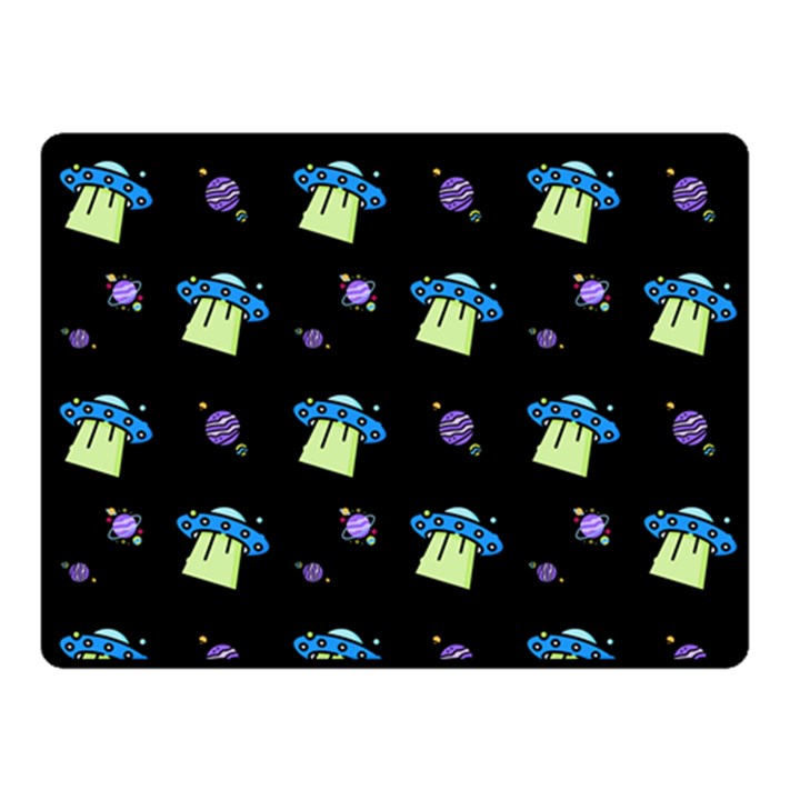 Galaxy Cosmos Rocket Spaceship Ufo Double Sided Fleece Blanket (Small) 