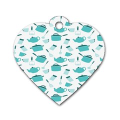 Kitchen Utensiles Cooking Pots Dog Tag Heart (one Side) by Wegoenart