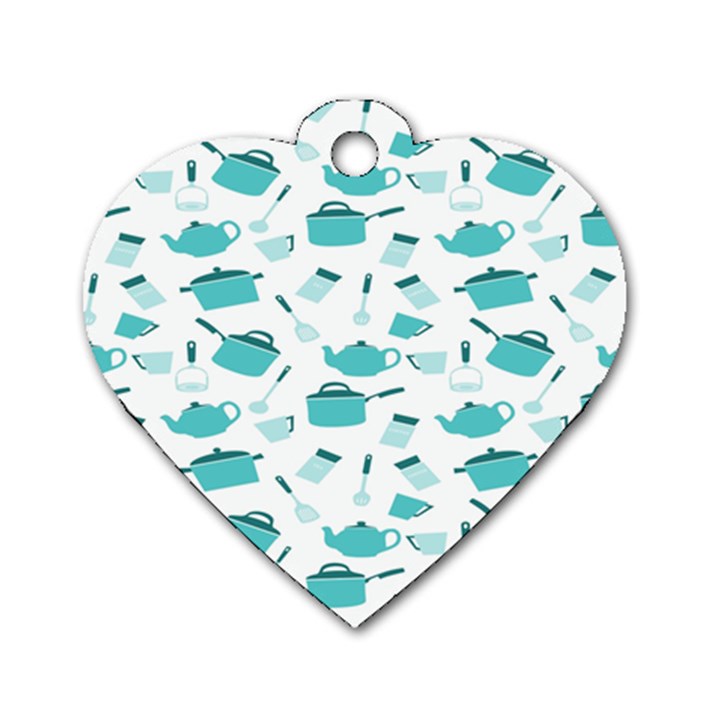 Kitchen Utensiles Cooking Pots Dog Tag Heart (One Side)