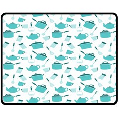 Kitchen Utensiles Cooking Pots Double Sided Fleece Blanket (medium)  by Wegoenart