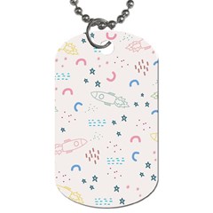 Galaxy Spaceship Patternstar Dog Tag (two Sides) by Wegoenart