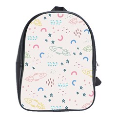 Galaxy Spaceship Patternstar School Bag (large) by Wegoenart