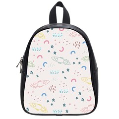 Galaxy Spaceship Patternstar School Bag (small) by Wegoenart