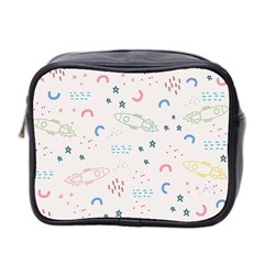 Galaxy Spaceship Patternstar Mini Toiletries Bag (two Sides) by Wegoenart