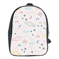 Galaxy Spaceship Patternstar School Bag (xl) by Wegoenart