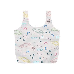 Galaxy Spaceship Patternstar Full Print Recycle Bag (s) by Wegoenart