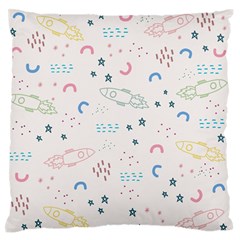 Galaxy Spaceship Patternstar Large Flano Cushion Case (two Sides) by Wegoenart