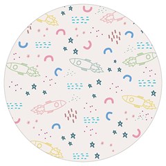 Galaxy Spaceship Patternstar Round Trivet by Wegoenart