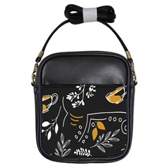 Leaves Coffee Digital Paper Cup Girls Sling Bag