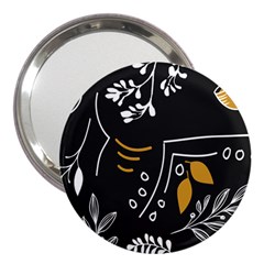 Leaves Coffee Digital Paper Cup 3  Handbag Mirrors