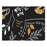 Leaves Coffee Digital Paper Cup Double Sided Flano Blanket (Large)  80 x60  Blanket Front