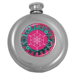 Blockchain Networking Digitization Round Hip Flask (5 Oz) by Wegoenart