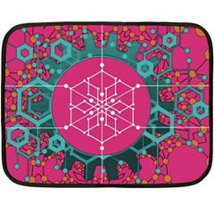 Blockchain Networking Digitization Fleece Blanket (mini) by Wegoenart