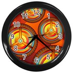 Shield Background Texture Pattern Wall Clock (Black) Front