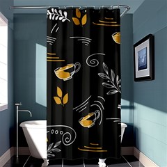 Leaves Coffee Digital Paper Cup Shower Curtain 36  X 72  (stall)  by Wegoenart