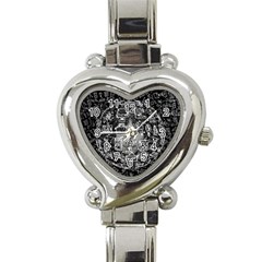 Background Burnout Template Doodle Heart Italian Charm Watch by Wegoenart