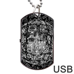 Background Burnout Template Doodle Dog Tag Usb Flash (one Side) by Wegoenart