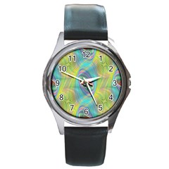 Ellipse Pattern Elliptical Abstract Round Metal Watch by Wegoenart