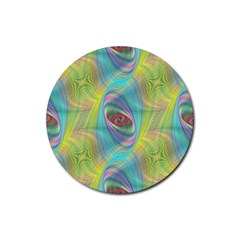 Ellipse Pattern Elliptical Abstract Rubber Coaster (round) by Wegoenart