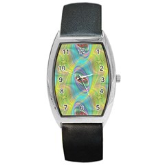 Ellipse Pattern Elliptical Abstract Barrel Style Metal Watch by Wegoenart