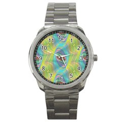 Ellipse Pattern Elliptical Abstract Sport Metal Watch by Wegoenart