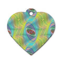 Ellipse Pattern Elliptical Abstract Dog Tag Heart (one Side) by Wegoenart