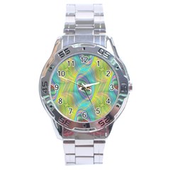 Ellipse Pattern Elliptical Abstract Stainless Steel Analogue Watch by Wegoenart