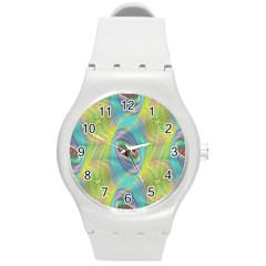 Ellipse Pattern Elliptical Abstract Round Plastic Sport Watch (m) by Wegoenart