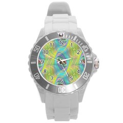 Ellipse Pattern Elliptical Abstract Round Plastic Sport Watch (l) by Wegoenart