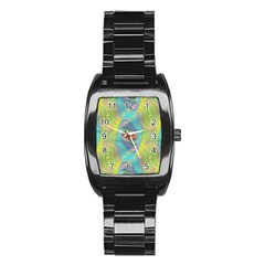 Ellipse Pattern Elliptical Abstract Stainless Steel Barrel Watch by Wegoenart