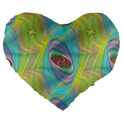 Ellipse Pattern Elliptical Abstract Large 19  Premium Flano Heart Shape Cushions by Wegoenart