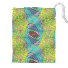 Ellipse Pattern Elliptical Abstract Drawstring Pouch (5xl) by Wegoenart