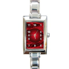 Red Abstract Scratched Doodle Grease Rectangle Italian Charm Watch by Wegoenart