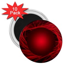 Red Abstract Scratched Doodle Grease 2 25  Magnets (10 Pack)  by Wegoenart