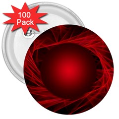 Red Abstract Scratched Doodle Grease 3  Buttons (100 Pack)  by Wegoenart