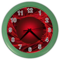 Red Abstract Scratched Doodle Grease Color Wall Clock by Wegoenart