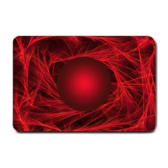 Red Abstract Scratched Doodle Grease Small Doormat  by Wegoenart