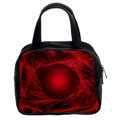 Red Abstract Scratched Doodle Grease Classic Handbag (two Sides) by Wegoenart