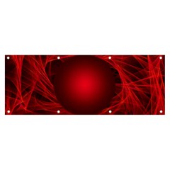 Red Abstract Scratched Doodle Grease Banner And Sign 8  X 3  by Wegoenart